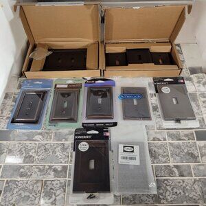 Oil rubbed‎ bronze finish wall plates outlet covers switchplates LOT of 11